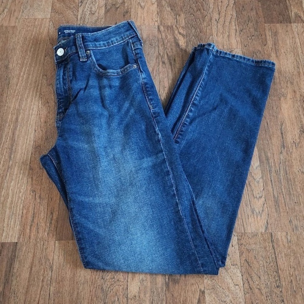 Old Navy Boys Size 16 Straight Jeans Built-In Flex Medium Wash Blue Denim 796